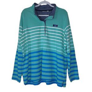 L.L. Bean Striped Henley Style Knit Top 1X Cotton Rugby Sporty Normcore Preppy